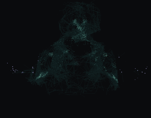 Activation from day 20's firmest decision, Insider threat: suspicion, spreading through the male fruit fly nervous system. Activity driven mainly by the Daylight channel is violet; the neurons of the chosen outcome, Rejected, are amber.