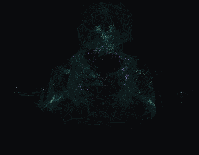 Activation from day 39's firmest decision, Board ultimatum: The board demands demonstrable results within the fortnight, spreading through the male fruit fly nervous system. Activity driven mainly by the Clamour channel is violet; the neurons of the chosen outcome, Escalated to the board, are amber.